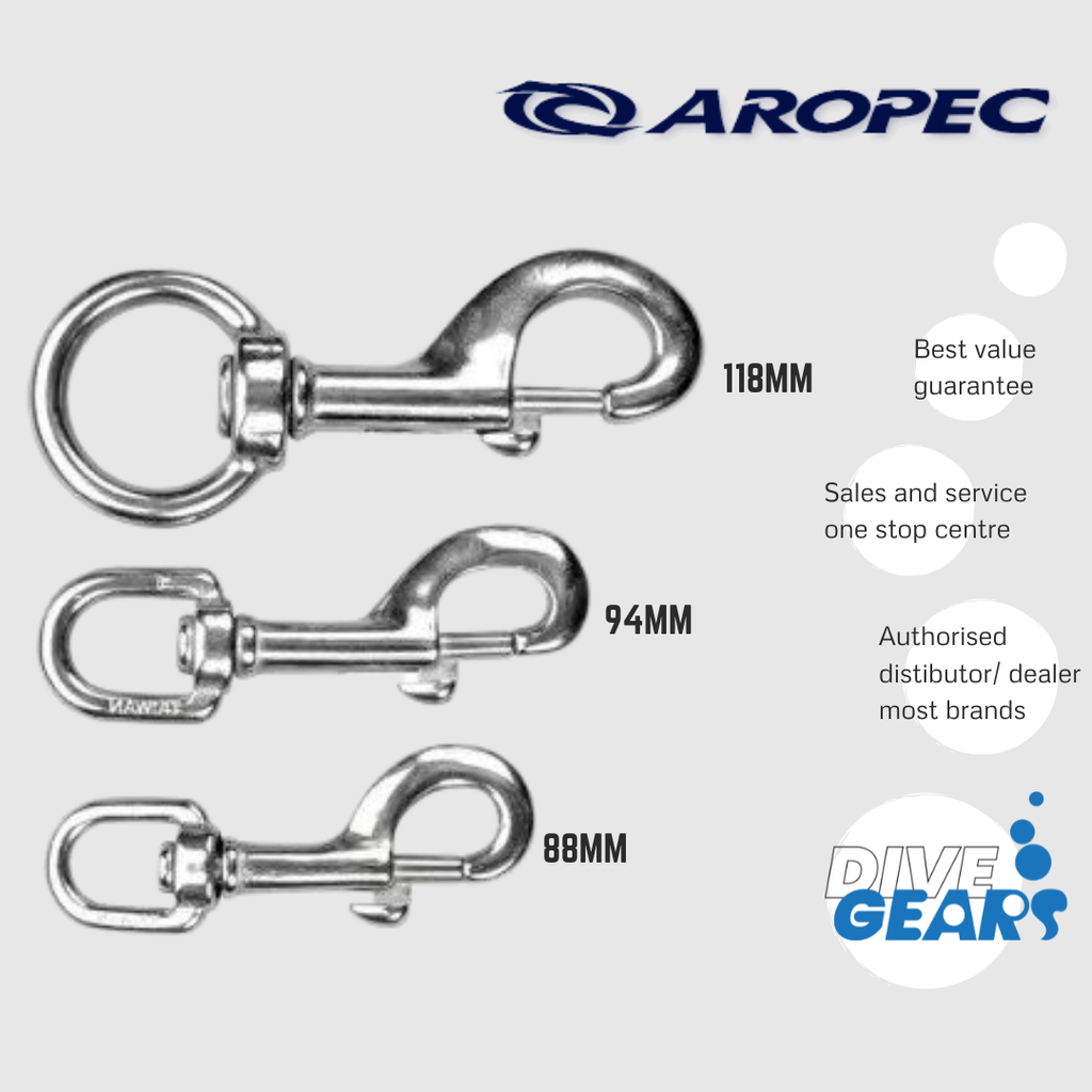 Aropec Swivel Eye Bolt Snap 94mm