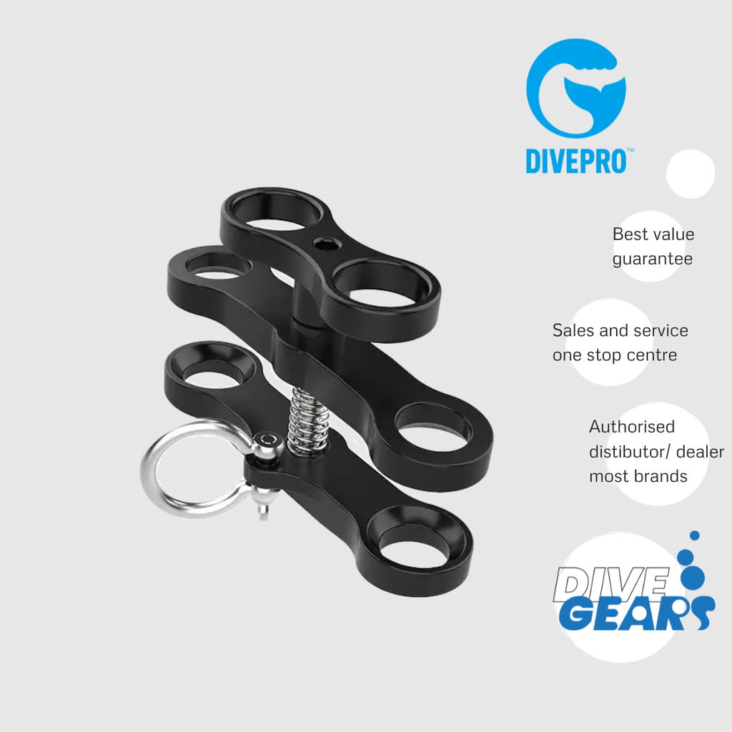 Divepro 2-hole long butterfly clamp with shackle
