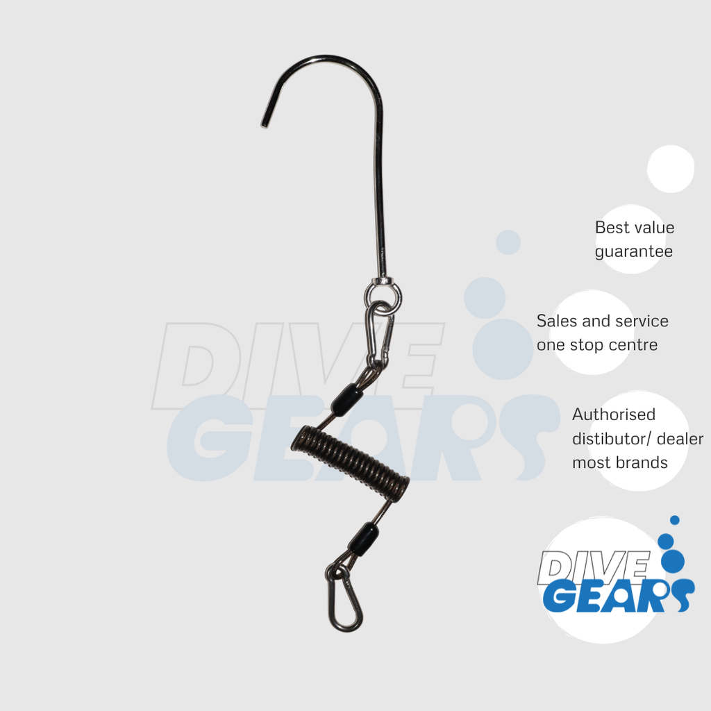 Divegears Single Reef Hook With Spring Lanyard